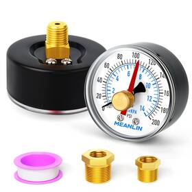 Xj-251 Meanlin Measure 0-200psi 2 Inch Dial Face 1/4 Npt Well Pump Pressure Gauge With 1/2 And 3/8