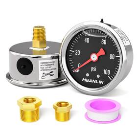Xj-264 Meanlin Measure 100psi Stainless Steel 1/8 Inch Npt 1.5 Face Dial Glycerin Fille