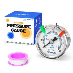 Xj-803 Meanlin Measure 30psi Dry Low Pressure Gauge Stainless Steel 1/4 Inch Npt 2 Face Dial Waterpro