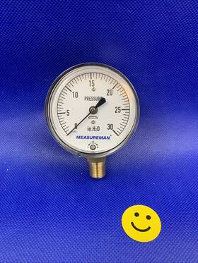 Measureman 445047070099 Diaphragm Type Capsule Low Pressure Gauge 2-1/2 Inch Dial 1/4 Npt Lower Mount