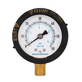 Measureman 716852764624 2 Inch Start And Clean Filter Pressure Gauge Swimming Pool Pres