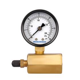 Measureman 716852764815 2 Inch Brass Gas Pressure Test Gauge 3/4 Fnpt 0-30 Psi/kpa 3-2-3% Accuracy