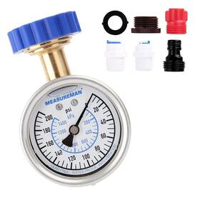 Measureman 727196927507 2-1/2 Inch Water Pressure Gauge Kit 6 Parts Lead-free Brass Dial 0- Measureman 727196927507 2-1/2 Inch Water Pressure Gauge Kit 6 Parts Lead-free Brass Dial 0-