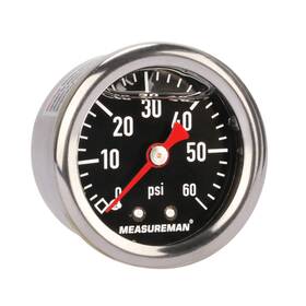 Measureman 744759137036 Fuel Pressure Gauge 0-60psi 1.5 Inch Dial 1/8 Npt Back Stainless Steel
