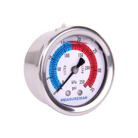 Ma006 Measureman 2 Inch Dial Size Liquid Filled Pool Filter Pressure Gauge 304 Stainless