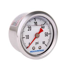 Ma029 Measureman 1.5 Inch Dial Size 304 Stainless Steel Case Liquid Filled Fuel Pressure