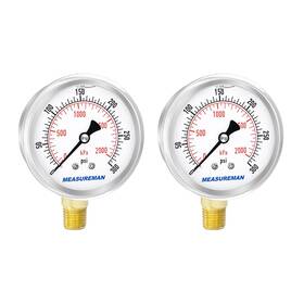 Ma204 Measureman 2-1/2 Inch Dial Size Glycerin Filled Pressure Gauge 0-300psi/kpa 304 Stainless