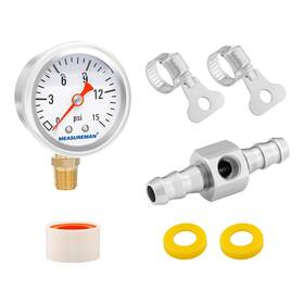Ma242 Measureman 0-15 Psi Glycerin Filled Fuel Pressure Gauge 1.5 Inch Dial 304 Stainless Steel Ma242 Measureman 0-15 Psi Glycerin Filled Fuel Pressure Gauge 1.5 Inch Dial 304 Stainless Steel