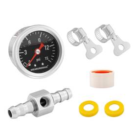 Ma243 Measureman 0-15 Psi Glycerin Filled Fuel Pressure Gauge 1.5 Dial 304 Stainless Steel Cas