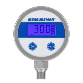 Ma326 Measureman Economy Digital Pressure Gauge 2.5 Inch Blue Backlit Lcd 0-30 Psi All Stainless