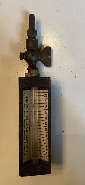 Rd-464-1 Meriam Instrument Co. #rd-464-1 Pressure Gauge Using Mercury Read In Ounces