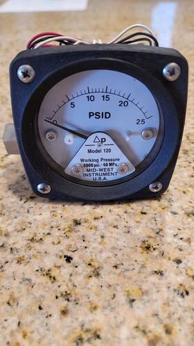 120-aa-00-oc-25p Midwest Instrument New Differential Pressure Gauge To 25 Psi