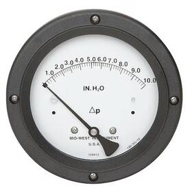 130-0114 Midwest Instrument Pressure Gauge To 10 In H2o