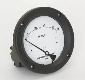 142-ac-00-oo-50h Midwest Instrument Pressure Gauge 0 To 50 In H2o