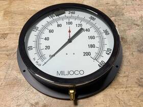 P12009lx07f-r Miljoco Pressure Gauge Panel Mount 0-460 Psi Analog Chrome