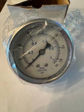 Plf259802 Miljoco 2 1/2 Inch Liquid Filled Gauge 0-15 Psi New