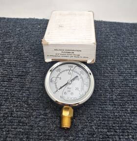 Plf2598l08 Miljoco Gauge 2.5 Inch Liquid Filled 300psi 1/4 Npt Brass Lm
