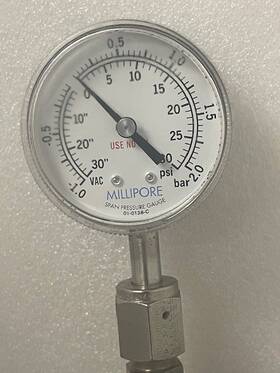 01-0138-c Millipore Span Pressure Gauge 30 Inch Vac- 30psi /
