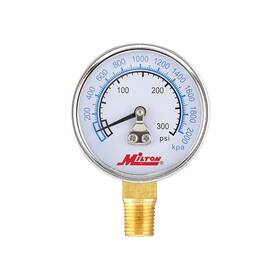 Mil-1195 Milton High Pressure Dial Gauge 0-300 Psi 1/4 Npt Bottom Mount Compressor