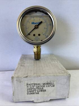 01968748 Morrill 2 1/2 Inch Guage 1/4lm 100psi 7bar 1/4 Npt Fastenal