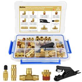 Muhize 756594499309 Air Line Fittings - Upgraded 43 Pcs Brass Dot 1/4 Inch 3/8 1/2 Quick Con