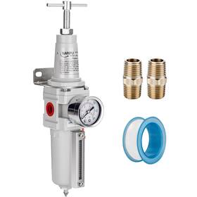 Nanpu 050132662416 3/8 Inch Npt High Pressure Air Filter/regulator Combo T-handle Semi-auto Drain