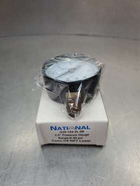 G25-152-2l-09 National 2.5 Inch Pressure Gauge 0-30 Psi. 6d-14
