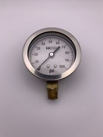 Pg08-2000 New Weiss Instruments Pressure Gauge 0-100psi 1/4inch Alvey G10203 Oem