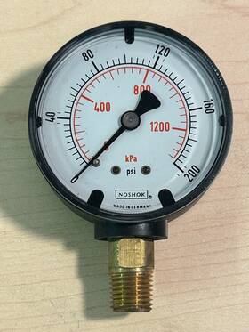 25-100-200 Noshok No Shok Pressure Gauge Psi/kpa 1/4 Npt - Made In Germany