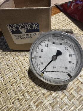 25.310.100.solid Noshok 25.310.100 Brass Case Pressure Gauge 1/4 Inch Npt Back Connection