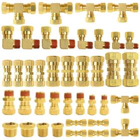 Al-002 Novino 40 Pcs Brass Dot Air Brake Line Fitting Assortment Kits With 1/4 Inch 1/8 3/8 1