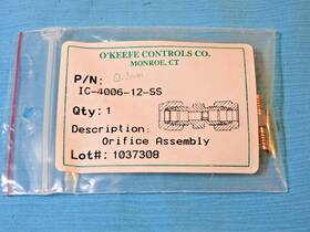 Ic-4006-12-ss Okeefe Controls New Oftkeefe 1/4 Inch Swagelok 316 Ss .012 Orifice Assembly -