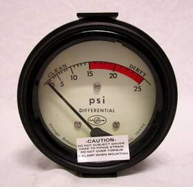 1201pg-4a-3.5c Orange Research New Differential Pressure 3-1/2in Dia Gauge 0-25p
