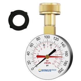 Owinustech 313100716710 Water Pressure Gauge 3/4 Inch Female 0-200 Psi Test Ga