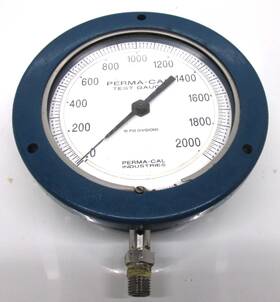 101ftm130821 Perma-cal 2000 Psi Test Gauge 1/4 Inch Lower Connection Br