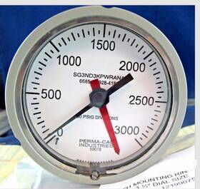 922rib14f08-nz Perma Cal 4 Inch 0-3000 Psi Setable Flush Mount Pressure Gauge Military Issue A0s2