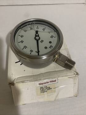 4001-2le Pic Nib-pic Heavy Duty Air Pressure Gauge 4 Inch Sst 1/2 Npt Lower 0-100psi