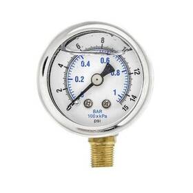 201l-158b Pic Gauges Pressure Gauge To 15 Psi 1/8 In Mnpt Stainless Steel 201l-158b Pic Gauges Pressure Gauge To 15 Psi 1/8 In Mnpt Stainless Steel