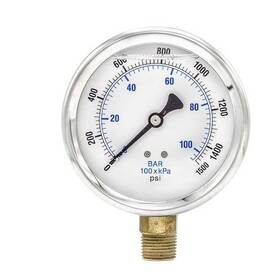 201l-402n Pic Gauges Industrial Pressure Gauge To 1 500 Psi 4 In Dial 1/2