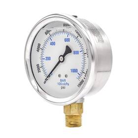 201l-402v Pic Gauges Gauge 4 Inch Dial 0/15000 Psi Range 1/2 Male Npt Connection Size
