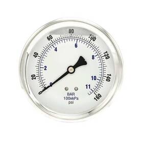 202l-404f Pic Gauges Industrial Pressure Gauge 160 Psi 4 Inch Dial Stainless Steel Glycerin Filled