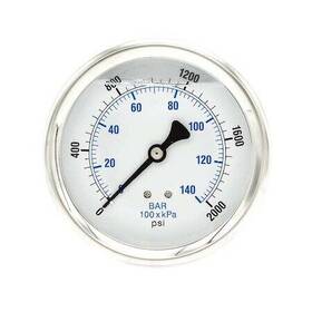 202l-404o Pic Gauges Pressure Gauge To 2000 Psi 1/4 In Mnpt Stainless