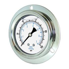 204l-158p Pic Gauges Front Flanged Panel Mount Glycerine Filled Pressure Gauge With Ss Cas