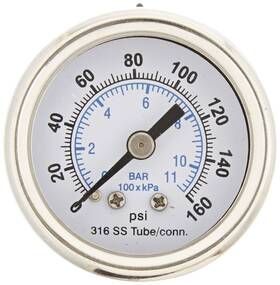 302d-158h Pic Gauges Center Back Mount Dry Pressure Gauge With Ss Case/internal