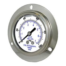 304l-158r Pic Gauges Front Flanged Panel Mount Glycerine Filled Pressure Gauge With Ss Cas