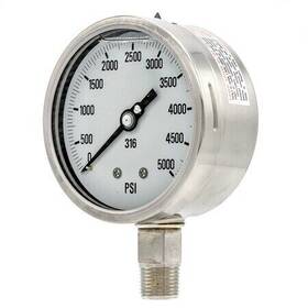 4001-2lr-gf Pic Gauges Gauge 4 Inch 0/5000 Psi 1/2 Lm 316ss