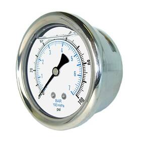 202l-404g Pic Gauges 430091778480 Center Back Mount Glycerine Filled Pressure Gauge With Ss Case/bezel