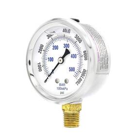 201l-254t Pic Gauges 430988280010 Bottom Mount Glycerin Filled Dual Scale Pressure Gauge With Ss Case/ 201l-254t Pic Gauges 430988280010 Bottom Mount Glycerin Filled Dual Scale Pressure Gauge With Ss Case/