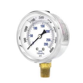 Pic Gauges 436828874241 Pro-201l-254q 0-4000 Psi Pressure Gauge 2 1/2 Inch Dial 1/4 Male Npt Connectio