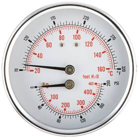 Tri-hd-302r-g Pic Gauges 436829101049 Center Back Mount Industrial Heavy Duty Round Dial Tridicator W